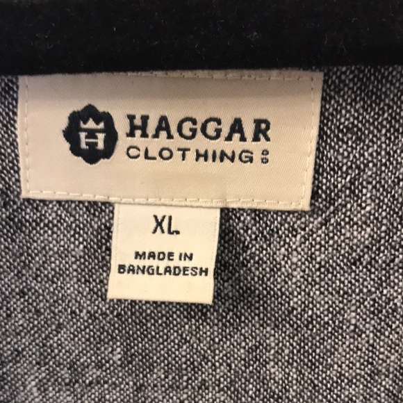 Gray Marled Linen Blend Haggar Clothing Button Down Size XL - Picture 6 of 7
